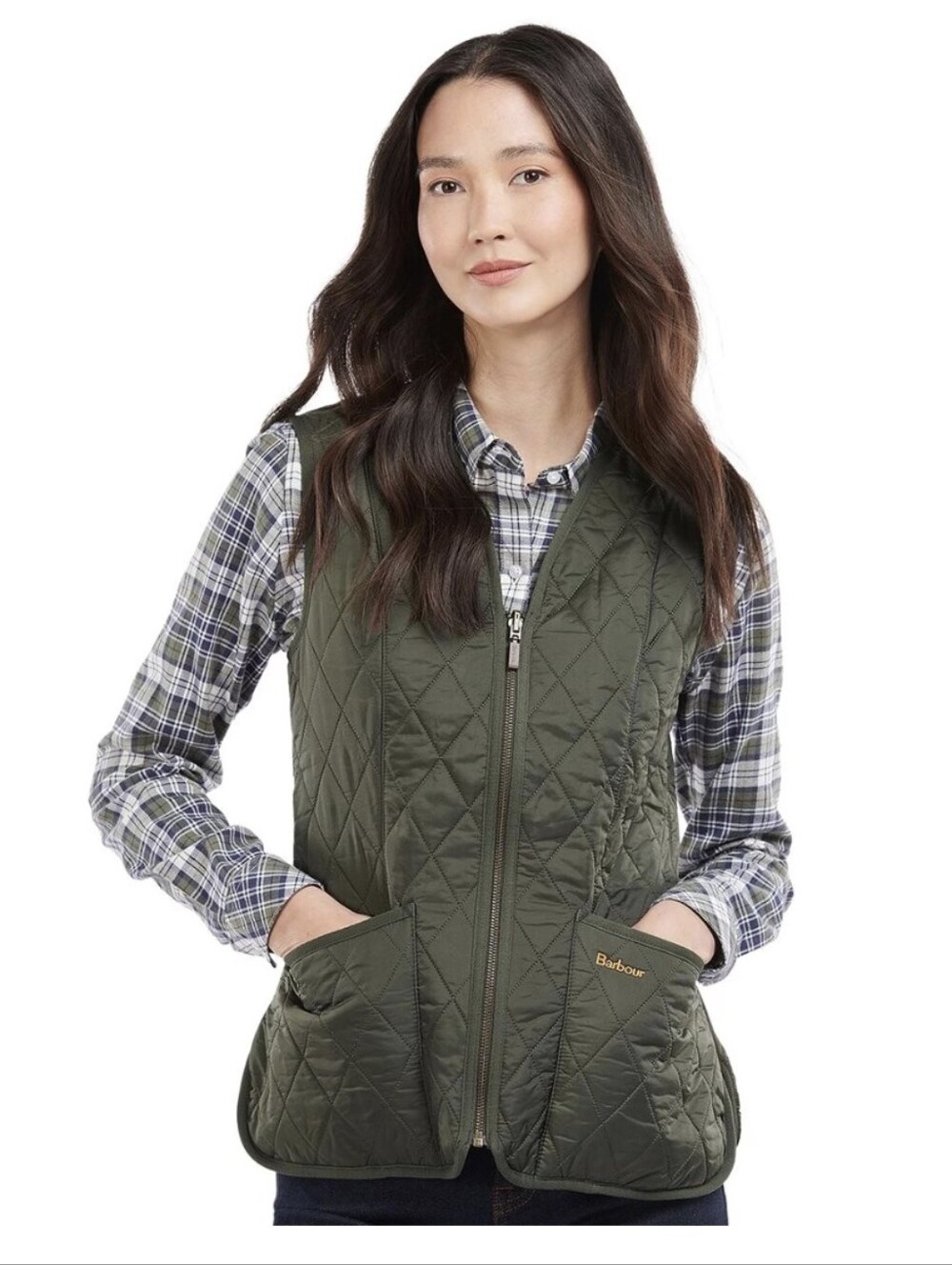 Barbour Betty Interact Lining Olive Quilted Vest